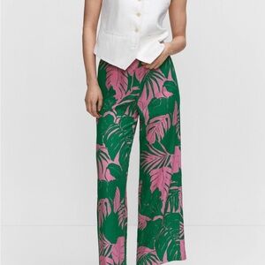 Mango Wide leg printed trousers